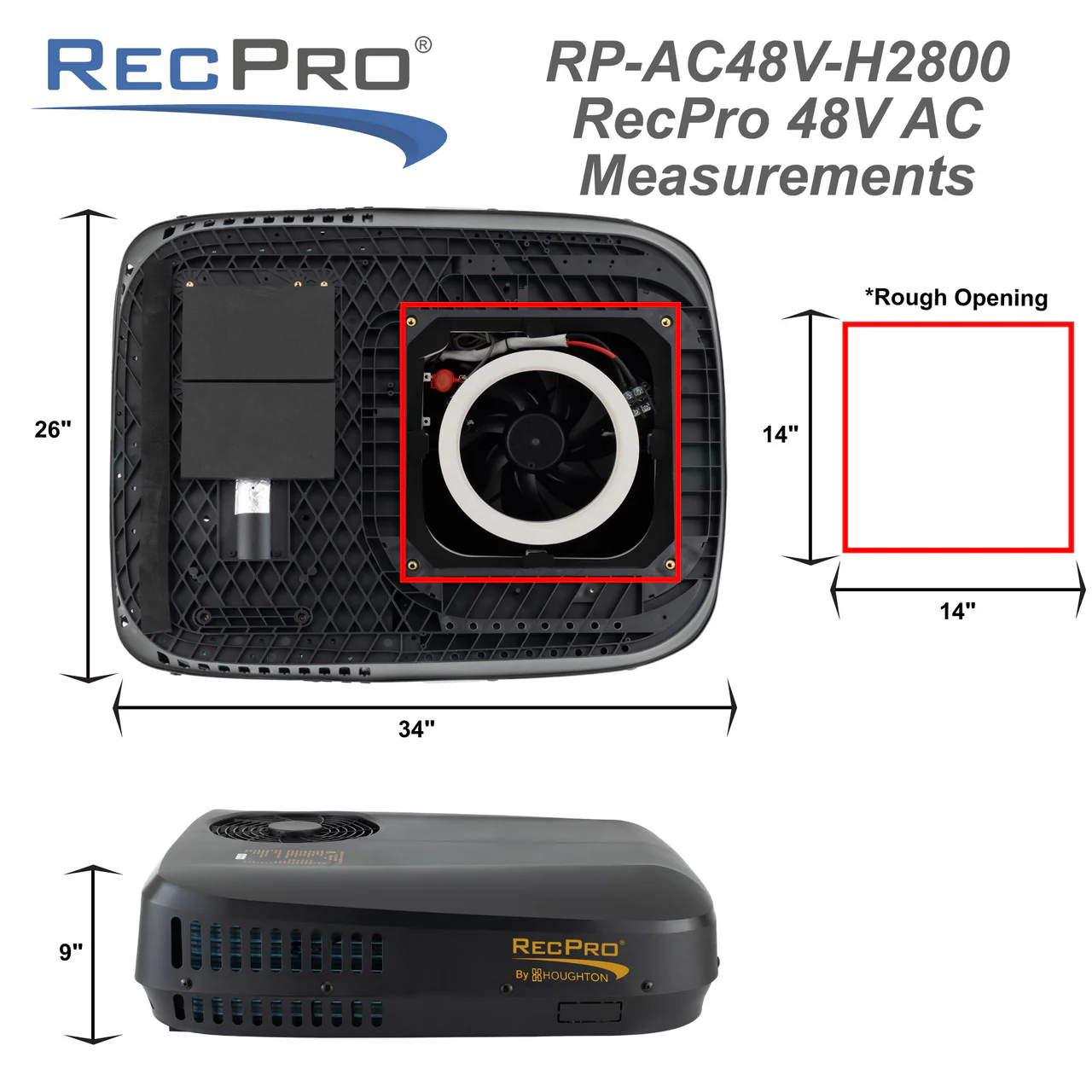 RecPro 48V Air Conditioner with Heat Pump - 9500 BTU - Image 14
