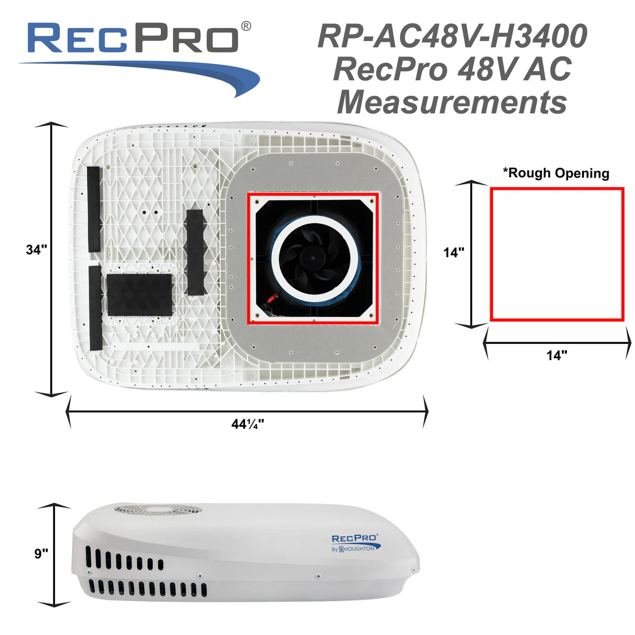 RecPro 48V RV Air Conditioner with Heat Pump - 13,500 BTU - Image 14