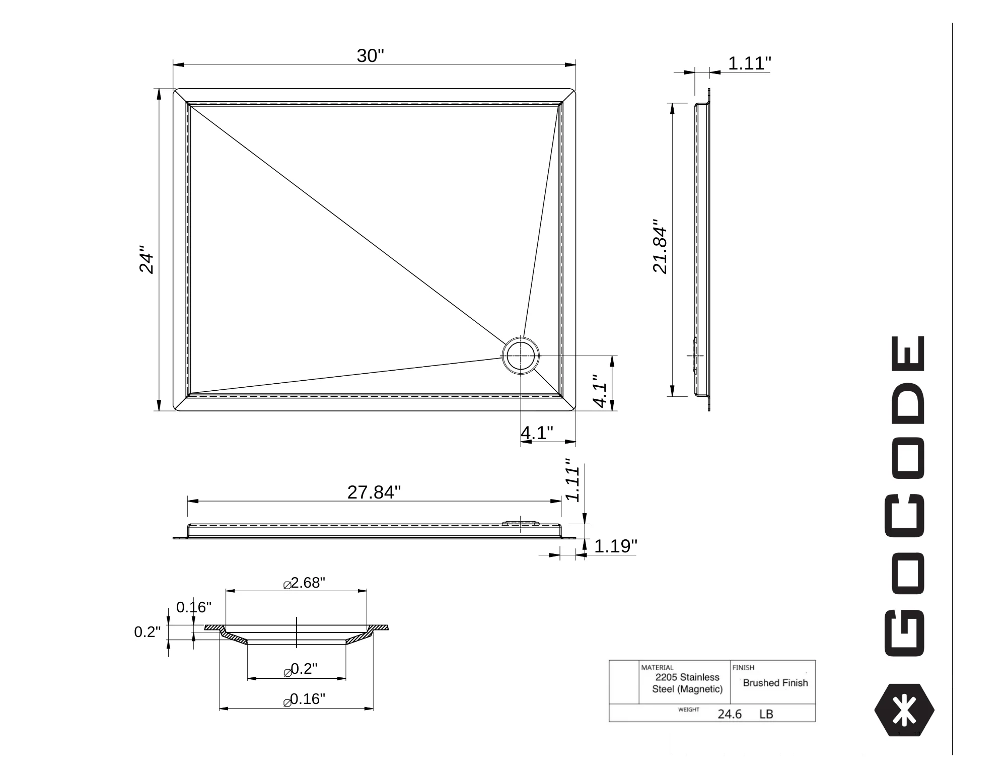 Tetravan In-Floor Shower Pan STAINLESS STEEL - Image 13